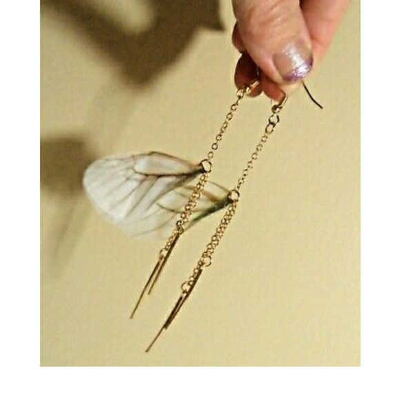 Nwt DRAGONFLY Drop Dangle Earrings 4" Goldtone - Picture 4 of 8